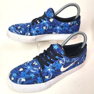 Nike‎ Canvas Premium Floral Mens Skate Shoes Deep Royal Blue Sz 7 Low-Top Sneak